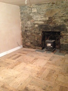 Reclaimed wood used to create a wooden floor